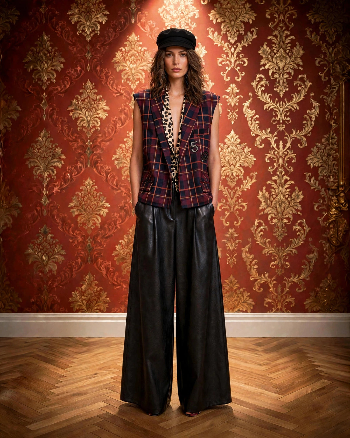 5PROGRESS - TARTAN GILET CROPPED