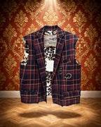 5PROGRESS - TARTAN GILET CROPPED