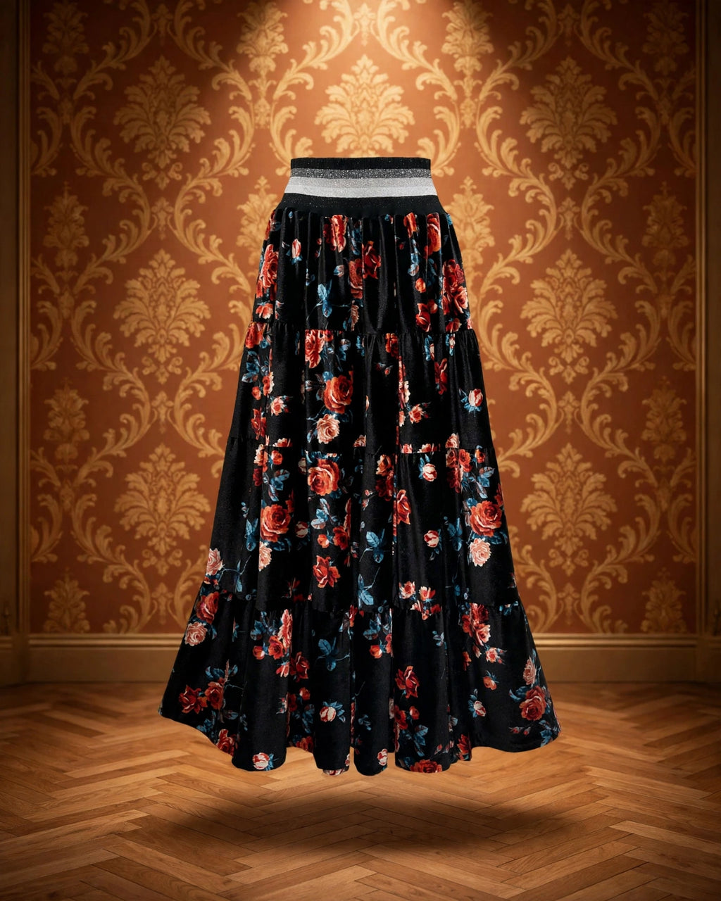 BELLAVITIS - COMPLETO BOMBER E GONNA VELVET FLOWERS