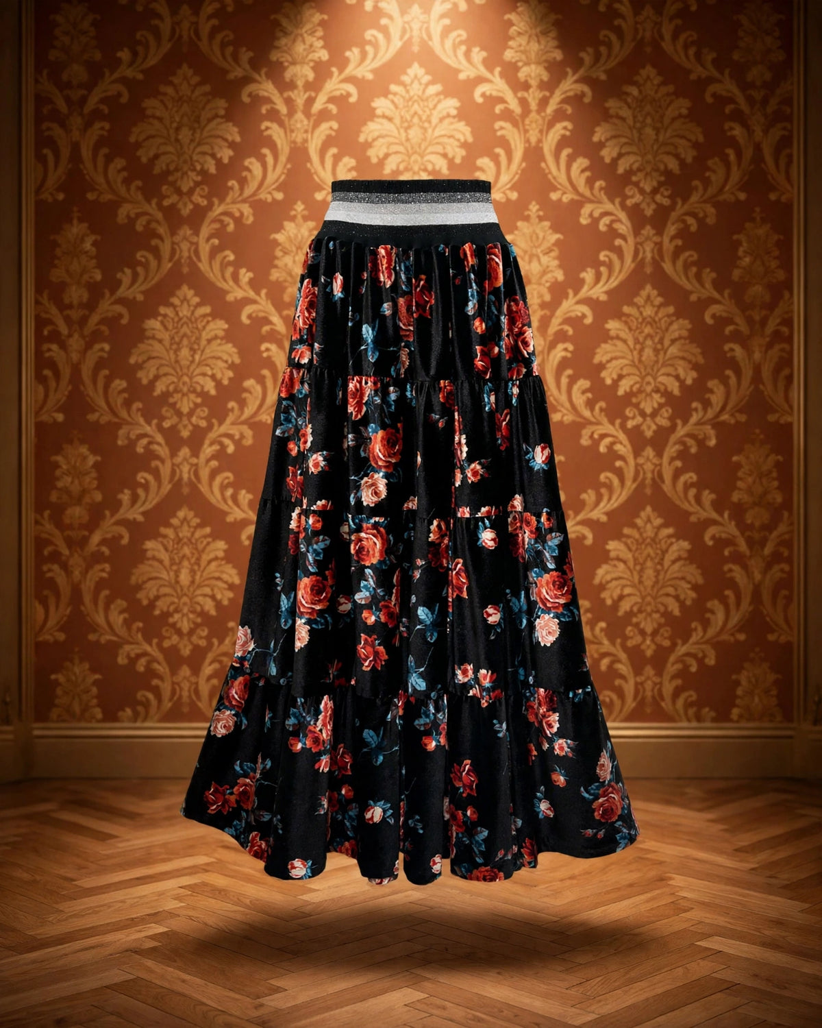 BELLAVITIS - COMPLETO BOMBER E GONNA VELVET FLOWERS
